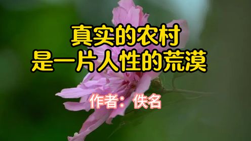 《真实的农村是一片人性的荒漠》，作者佚名