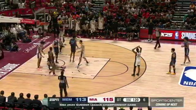 NBA夏季联赛：灰熊vs热火加时赛英文原声回放
