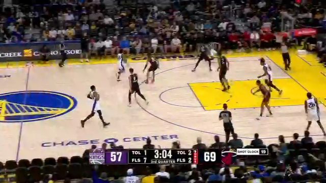 NBA夏季联赛：热火vs国王蓝队第3节英文原声回放