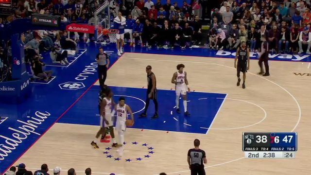  NBA常规赛：篮网vs76人第2节中文解说回放