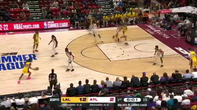 NBA夏季联赛：湖人vs老鹰英文原声全场回放
