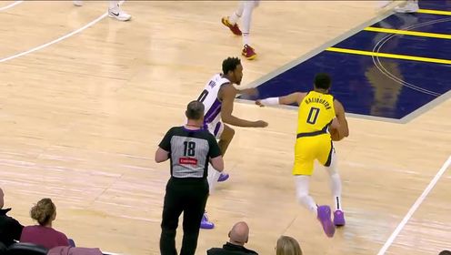 《NBA全场集锦》NBA常规赛：国王vs步行者英文原声全场回放