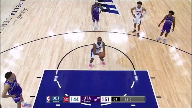 NBA常规赛：活塞vs爵士加时一中文解说回放