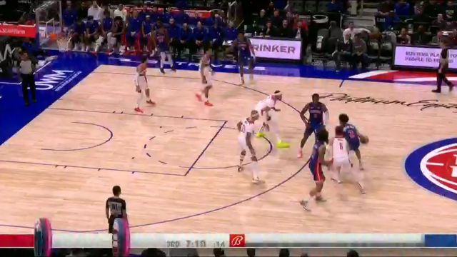 NBA常规赛：奇才vs活塞第3节英文原声回放
