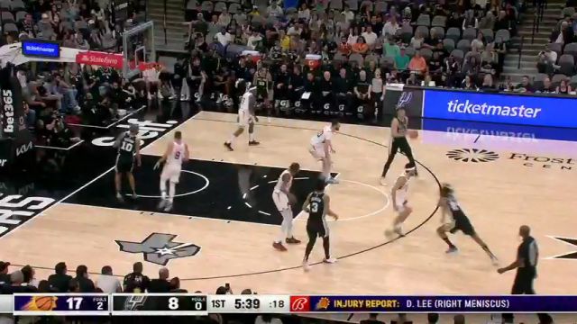 NBA常规赛：太阳vs马刺第1节中文解说回放