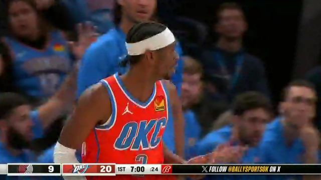 开拓者vs雷霆第1节英文原声回放