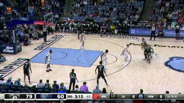 NBA常规赛：篮网vs灰熊第3节英文原声回放