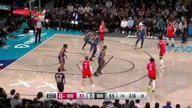 NBA常规赛：火箭vs篮网第2节英文原声回放