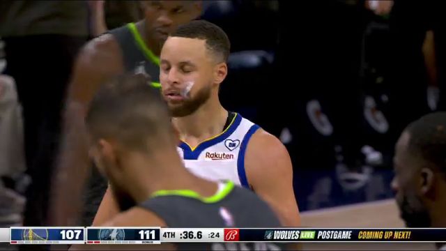 NBA常规赛：勇士vs森林狼第4节中文解说回放