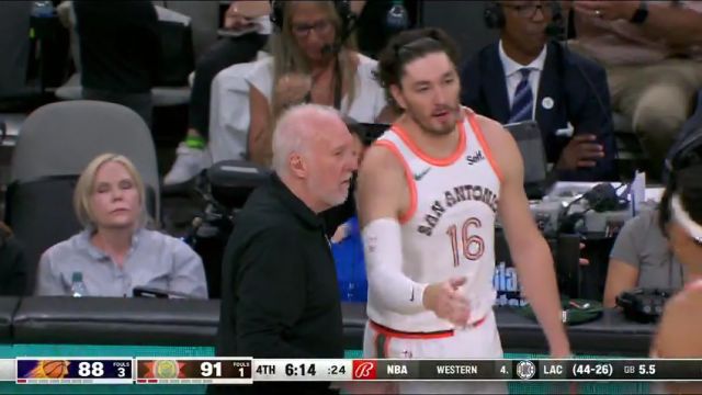 太阳vs马刺第4节英文原声回放