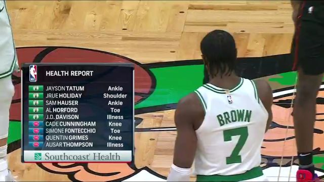 NBA常规赛：活塞vs凯尔特人第1节英文原声回放