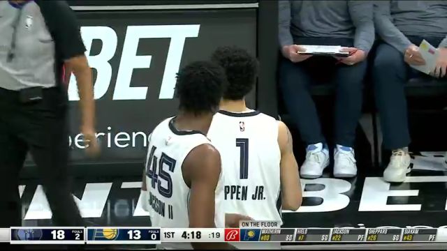 NBA常规赛：灰熊vs步行者第1节中文解说回放