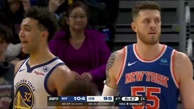 尼克斯vs勇士第4节英文原声回放