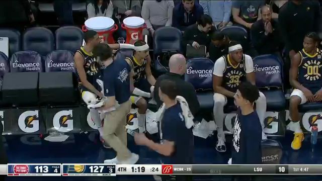 NBA常规赛：活塞vs步行者第4节英文原声回放