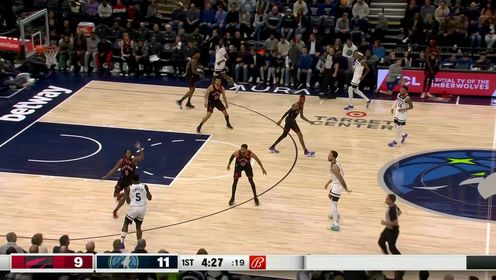 《NBA全场集锦》弹道无需修正 爱德华兹三分穿云箭手起刀落