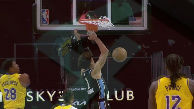 湖人vs老鹰五佳球 杰伦·约翰逊无限起飞屡献惊艳飞扣