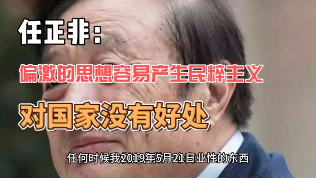 任正非:太偏激的思想容易产生民粹主义,对社会没有好处