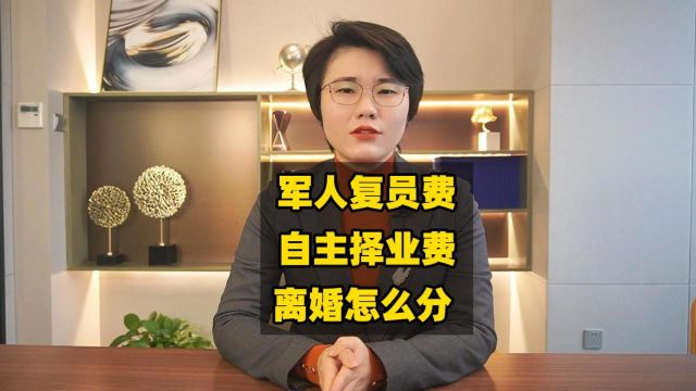 军人复员费、自主择业费,离婚怎么分