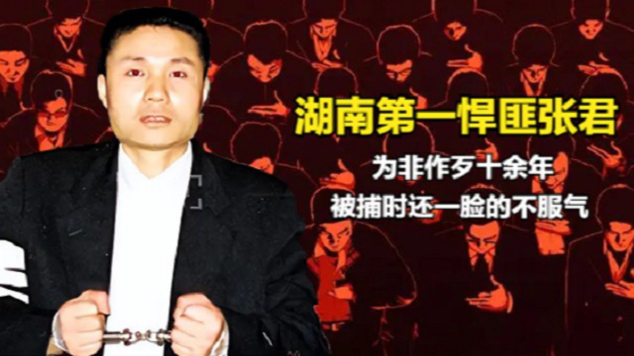 湖南第一悍匪张君,为非作歹十余年,被捕时还一脸的不服气