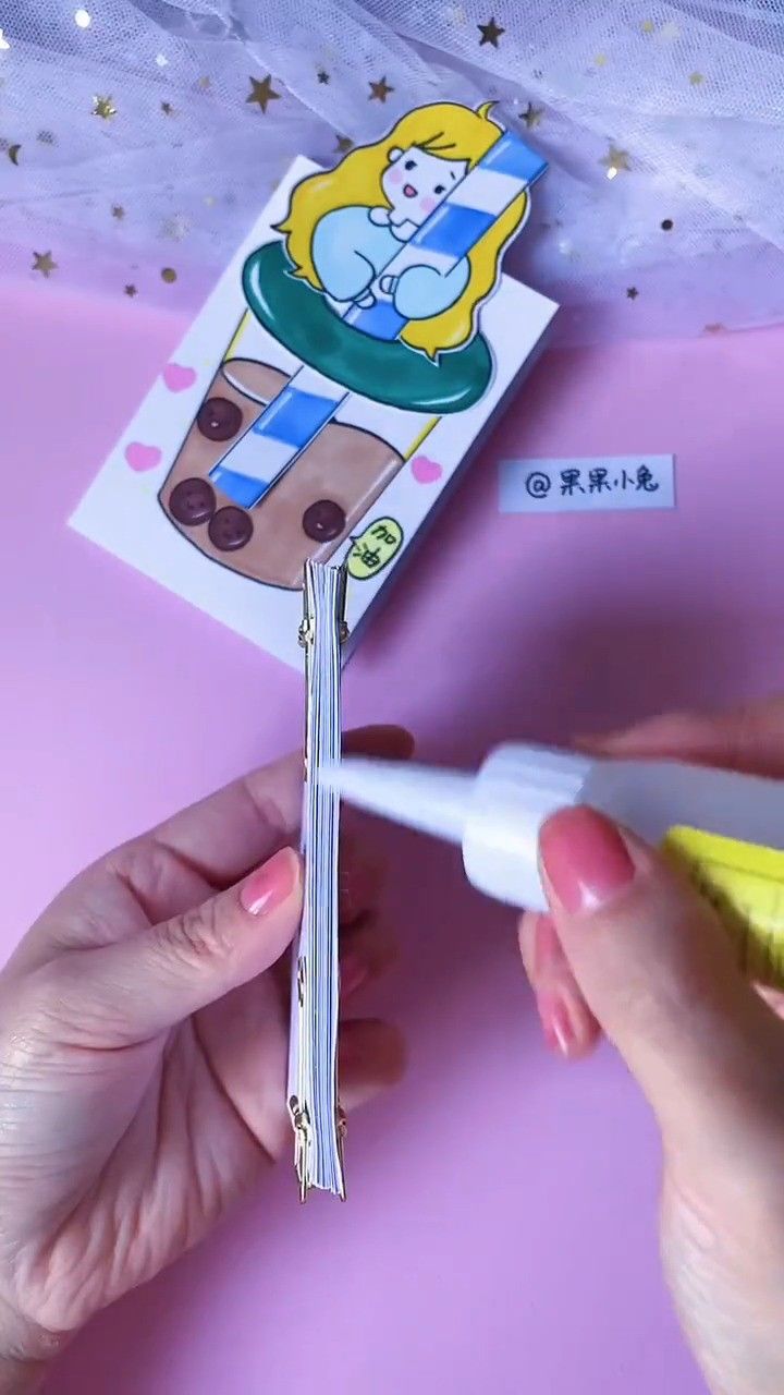 自制闺蜜奶茶小本子 手绘可爱女孩手帐本 原创