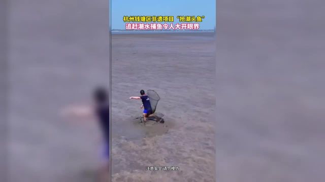 杭州钱塘区非遗项目“抢潮头鱼”