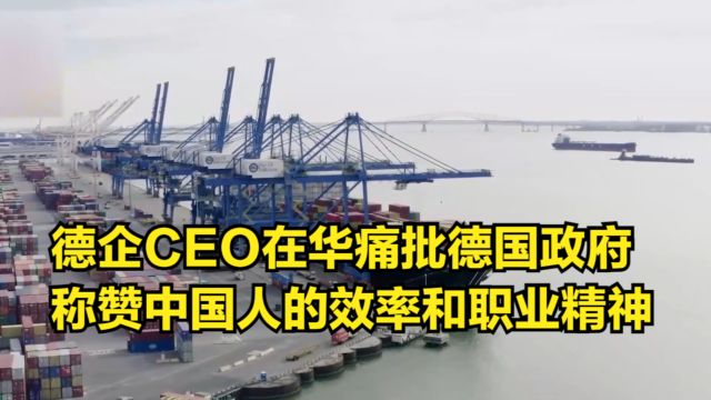 德企CEO在华痛批德国政府,还称赞了中国人的效率和职业精神