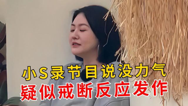 小S录节目说没力气,疑似戒断反应发作,葛斯齐真说对了?