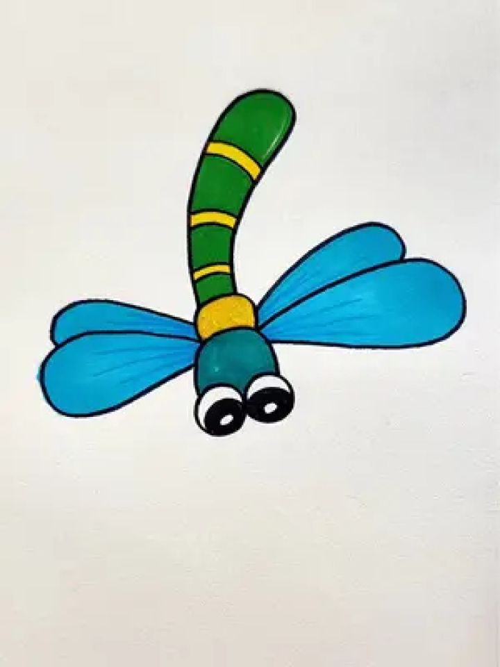 这样画蜻蜓,一看就会#蜻蜓简笔画 #育儿简笔画 #儿童绘画