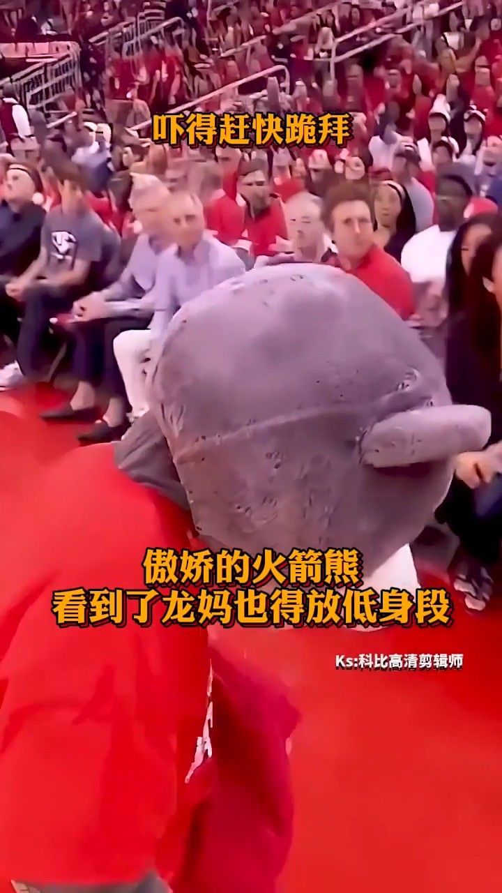傲娇的火箭熊吉祥物看到龙妈后秒跪请安搞笑