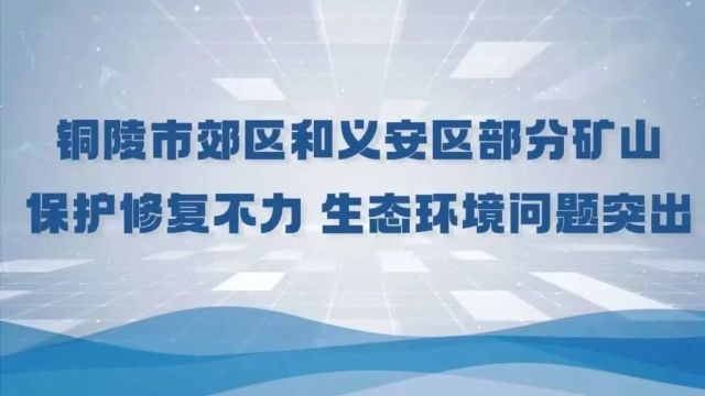 安徽生态环境保护督察典型案例一 | 铜陵市郊区和义安区部分矿山保护修复不力 生态环境问题突出