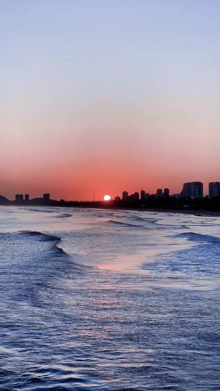 夕阳大海#素材 #大海 #日落__ #海边美景 #晚霞