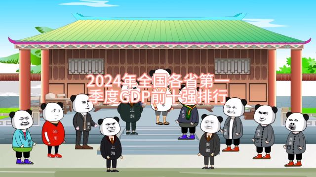 2024年全国各省第一季度GDP前十强排行