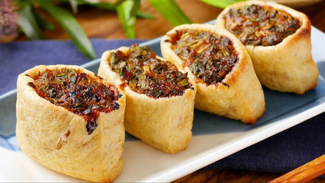 桜縁日式美食教程:味噌葱酱稲荷寿司