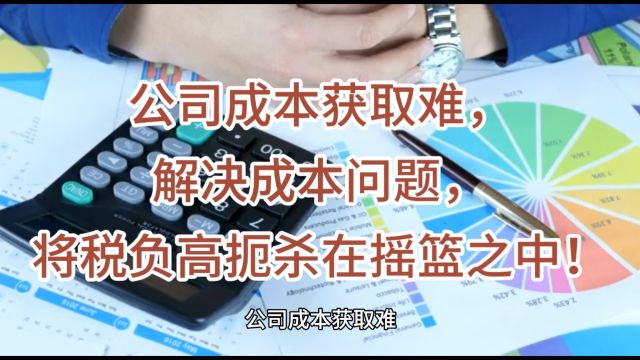 公司成本获取难,解决成本问题,将税负高扼杀在摇篮之中!