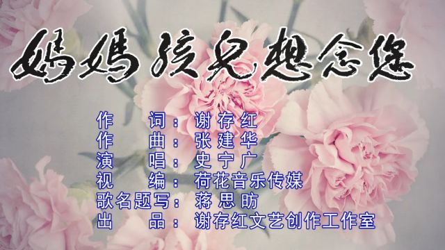 妈妈孩儿想念你 作词:谢存红 作曲:张建华 演唱:史宁广 歌名题写:蒋思昉