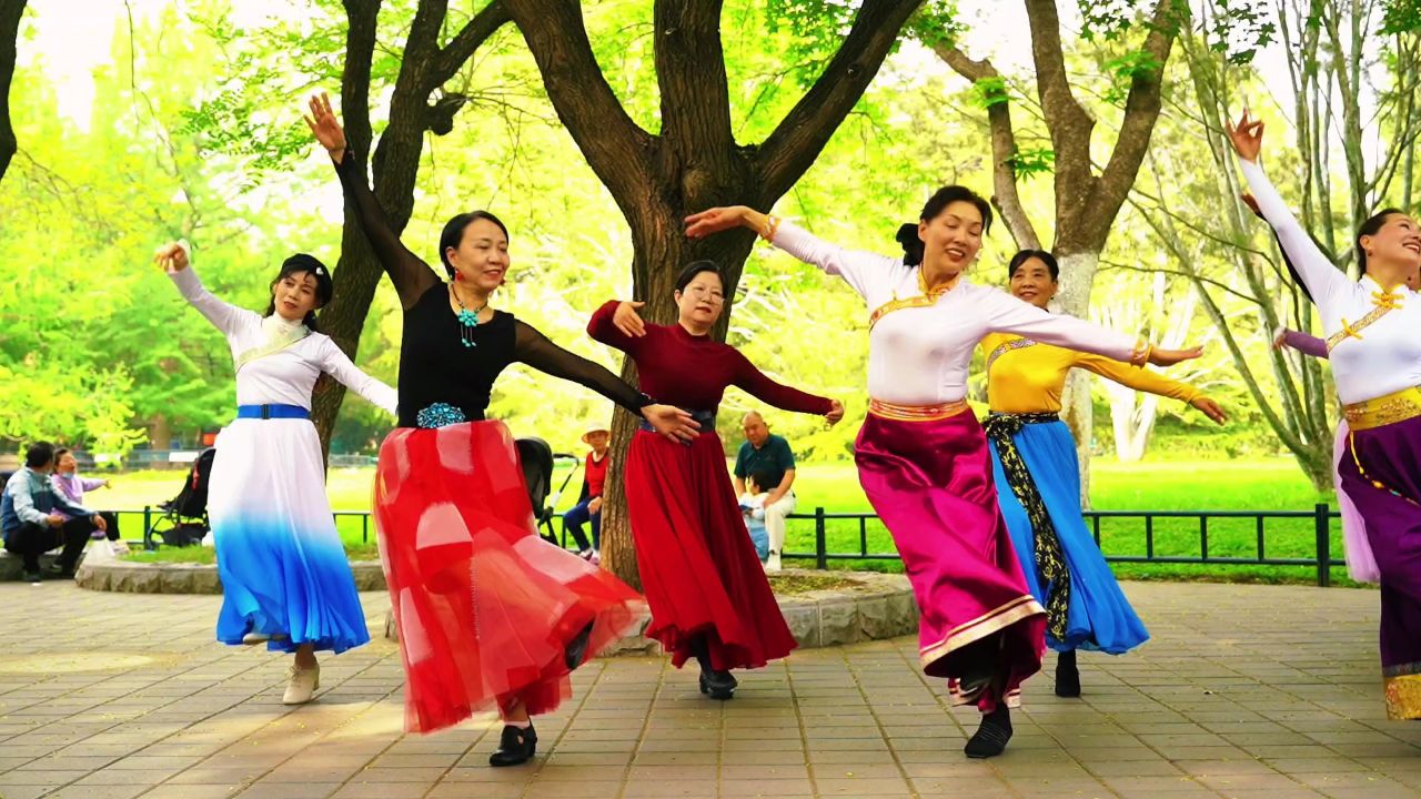 魅力朵朵广场舞《吉祥欢歌》欢快藏族歌曲,舞蹈整齐优美,真好看