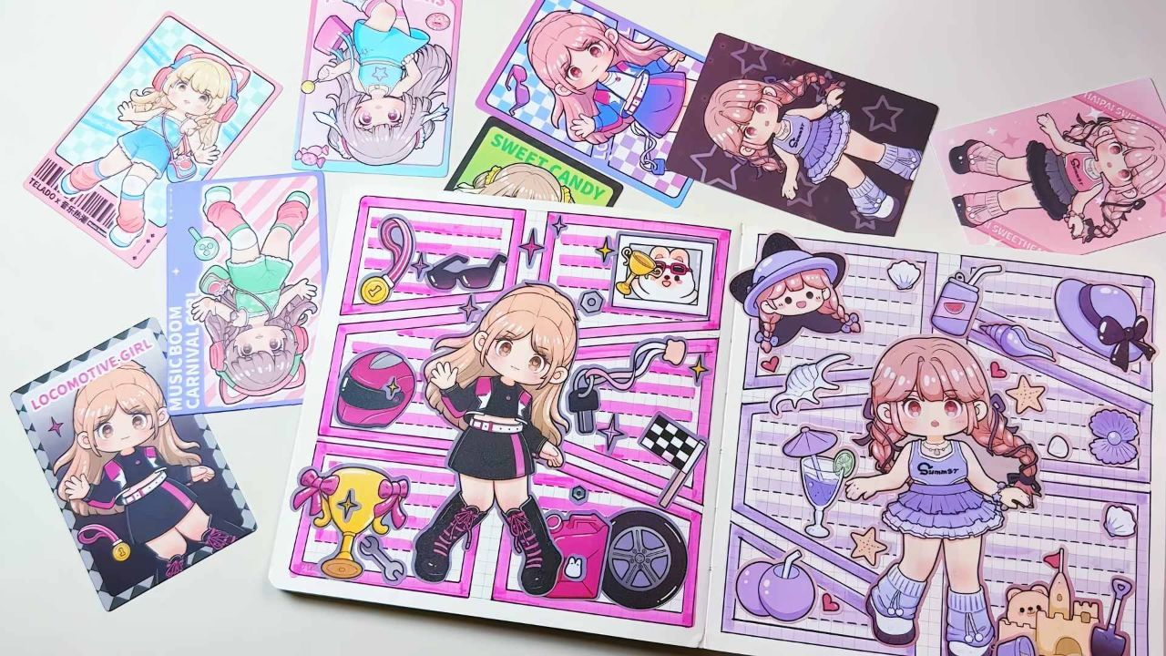 手帐 提拉多 机车少女贴纸日记 diy拼贴排版 声控 白噪音 沉浸式 asmr