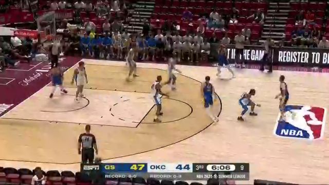 NBA夏季联赛：勇士vs雷霆第3节英文原声回放