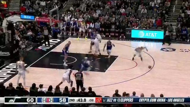 NBA常规赛：爵士vs快船第2节中文解说回放