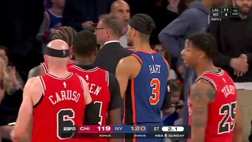 《NBA全场集锦》公牛vs尼克斯加时赛一英文原声回放