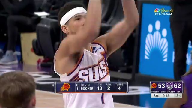 NBA常规赛：太阳vs国王第3节英文原声回放