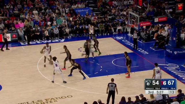  NBA常规赛：篮网vs76人第3节中文解说回放