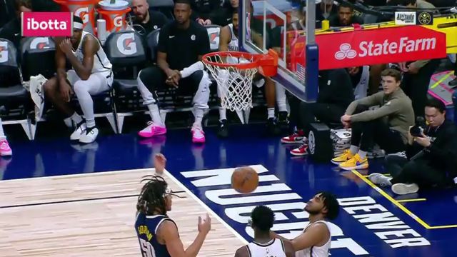 NBA常规赛：篮网vs掘金第2节英文原声回放