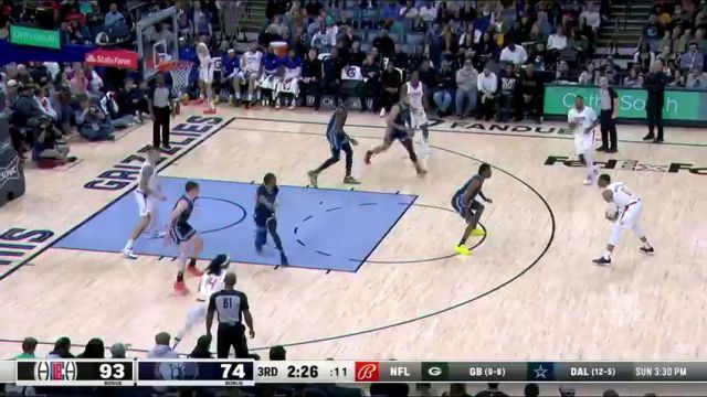 NBA常规赛：快船vs灰熊第3节英文原声回放