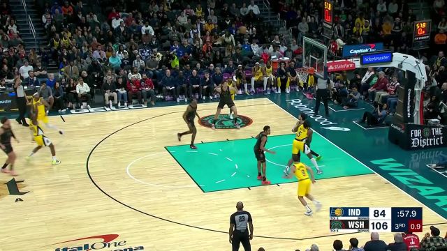 步行者123-137奇才 库兹马普尔合砍61分主场率队取胜