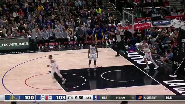 NBA常规赛：勇士vs快船英文原声全场回放