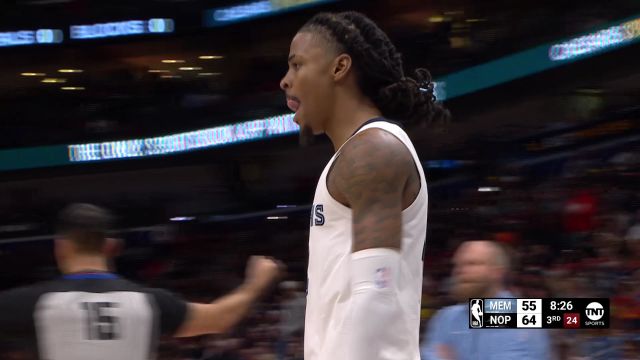 灰熊115-113鹈鹕 莫兰特复出首秀34+8献绝杀灰熊客场逆转鹈鹕