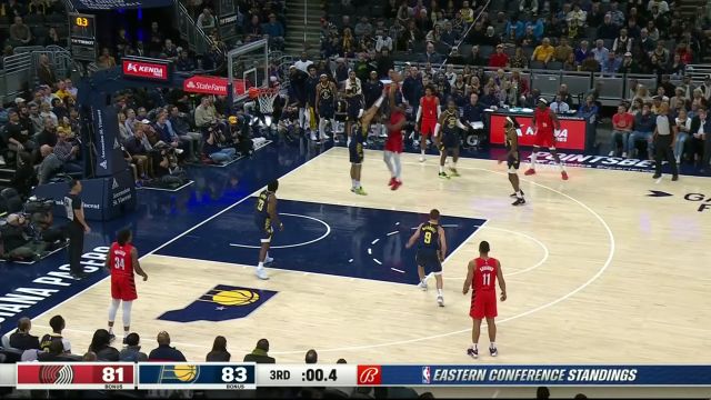 开拓者vs步行者五佳球 托平神兵天降按筐补扣小菜一碟