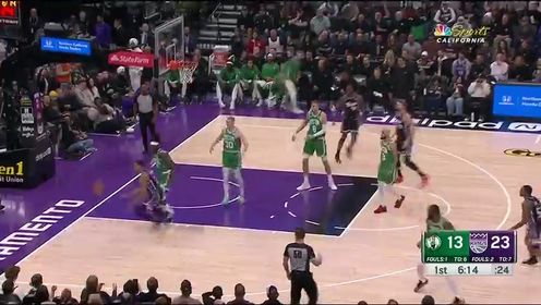 《NBA全场集锦》NBA常规赛：凯尔特人vs国王第1节英文原声回放