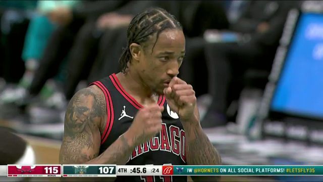 NBA常规赛：公牛vs黄蜂第4节英文原声回放